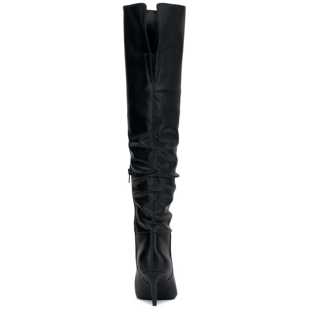 INC International Concepts Womens Black Slouchy Over The Knee Stiletto Boots 9